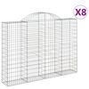vidaXL Габионни кошници арка 8 бр 200x30x140/160 см поцинковано желязо