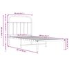 vidaXL Метална рамка за легло с горна и долна табла, бяла, 90x200 см