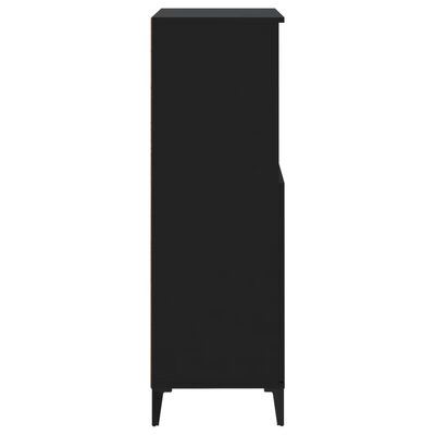 vidaXL Висок шкаф, черен, 60x36x110 см, инженерно дърво