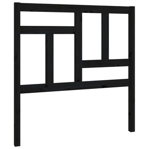 vidaXL Горна табла за легло, черна, 95,5x4x100 см, бор масив