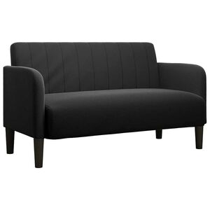 vidaXL Двуместен диван, черен, 109 см, кадифен