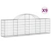 vidaXL Габионни кошници арка 9 бр 200x30x60/80 см поцинковано желязо