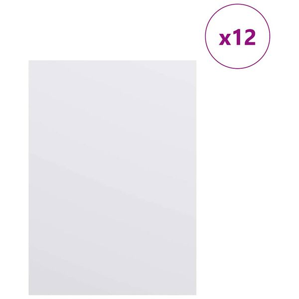 vidaXL Декор панели 12 pcs Бяло 15 x 21 x 0.3 см Инженерно дърво