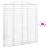 vidaXL Габионни кошници арка 6 бр 200x30x220/240 см поцинковано желязо