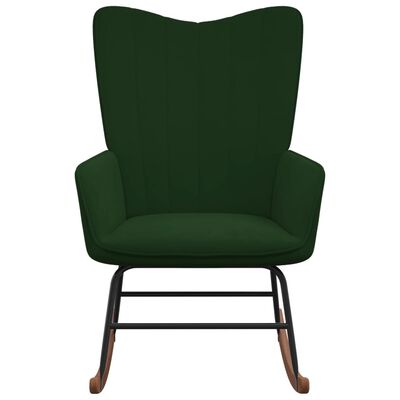 vidaXL Люлеещ стол, тъмнозелен, кадифе