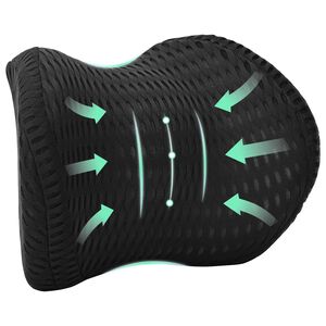 vidaXL Възглавница за врат Черен Мемори пяна 30,5 x 21,5 x 13 см