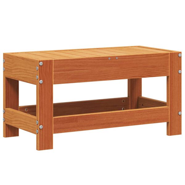 vidaXL Градинска табуретка, восъчнокафяв, 62x30x32 см, бор масив