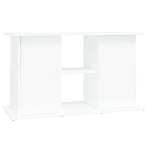 vidaXL Поставка за аквариум, бяла, 101x41x58 см, инженерно дърво