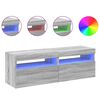 vidaXL ТВ шкафове, 2 бр, с LED осветление, сив сонома, 60x35x40 см