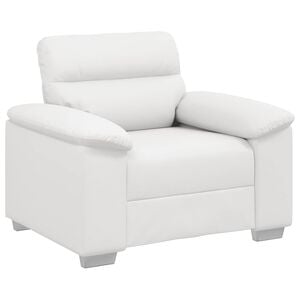 vidaXL Диван-фотьойл, бял, 100x81x84 см, изкуствена кожа