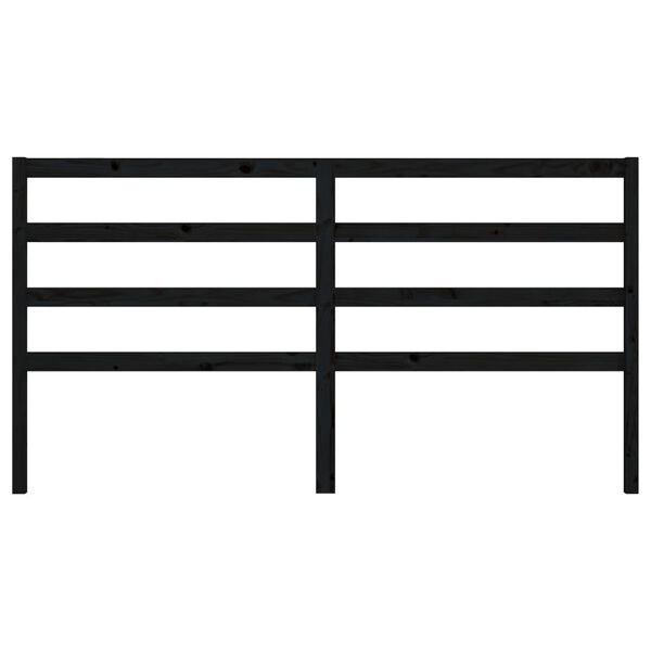vidaXL Горна табла за легло, черна, 206x4x100 см, бор масив
