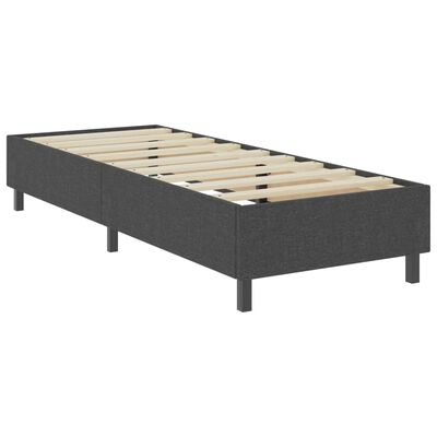 vidaXL Боксспринг легло, тъмносиво, текстил, 90x200 см