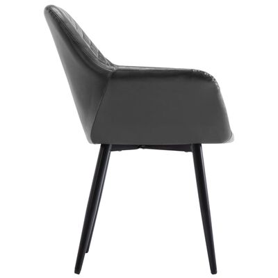 vidaXL Трапезен стол, сив, изкуствена кожа