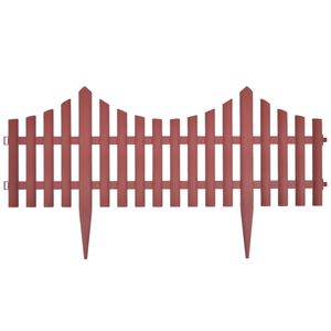 vidaXL Палисада, 17 части, 10 м, кафява