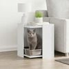 vidaXL Заграждение за котешка тоалетна бял 42x42x51 см инженерно дърво