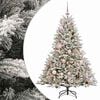 vidaXL Изкуствена коледна елха с топки 120 см 150 LED светодиода