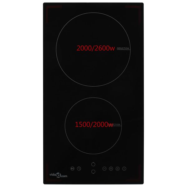 vidaXL Индукционен плот с 2 котлона, сензорен контрол, 3500 W