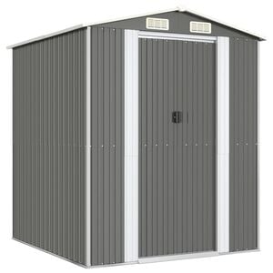 vidaXL Градинска барака светлосива 192x191x223 см поцинкована стомана
