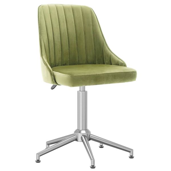 vidaXL Въртящи се трапезни столове, 6 бр, светлозелени, кадифе
