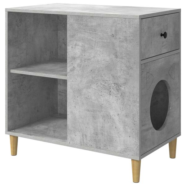 vidaXL Къща за котки Бетон 72 x 42.5 x 70 см Инженерно дърво