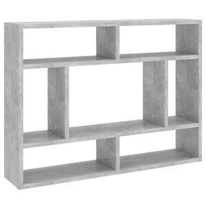 vidaXL Стенен рафт, бетонно сив, 75x16x55 см, инженерно дърво