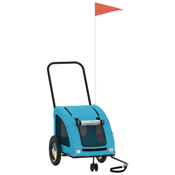 vidaXL Ремарке за колело за любимци син Оксфорд плат и желязо