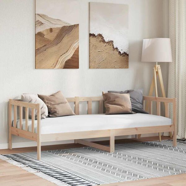 vidaXL Дневно легло, борово дърво масив, 90x200 см