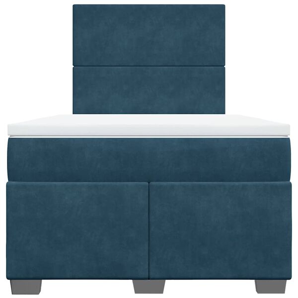 vidaXL Боксспринг легло с матрак, синьо, 120x190 см, кадифе