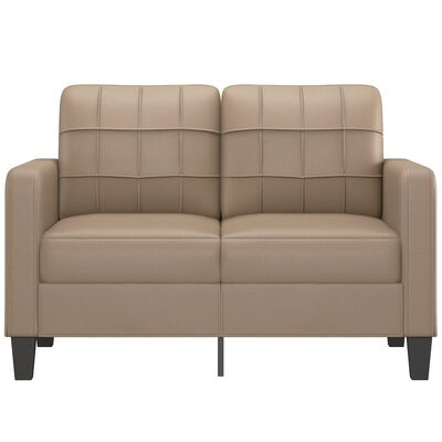 vidaXL 2-местен диван, капучино, 120 см, изкуствена кожа
