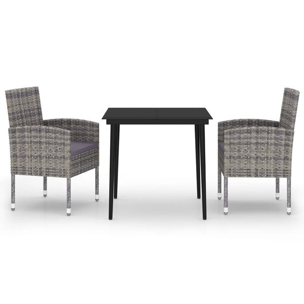 vidaXL Градински трапезен комплект, 3 части, антрацит