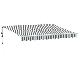 vidaXL Автоматично прибираща се тента с LED антрацит и бял 350x250 см