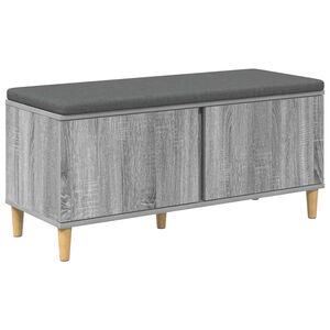 vidaXL Пейка за коридор с възглавница Сиво Сонома 100 x 38 x 46 см