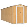 vidaXL Градински навес светлокафяв 192x606x223 см поцинкована стомана