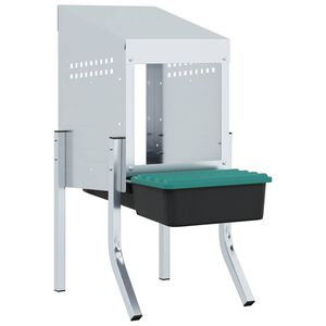 vidaXL Кутия за гнездене за пилета с 1 отделение и крака, поцинкована стомана