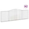 vidaXL Габионни кошници арка 2 бр 400x30x120/140см поцинковано желязо