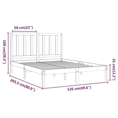 vidaXL Рамка за легло, меденокафява, дърво масив, 120x200 см