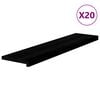 vidaXL Стълбищни стъпала, 20 бр, кафяво-черни, 110x30x2 см, дъб масив