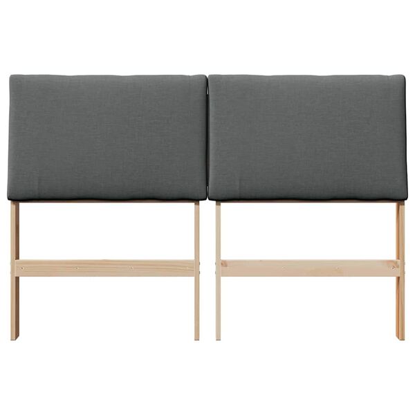 vidaXL Тапицирана табла Тъмен сив 150 cm Солидно борово дърво