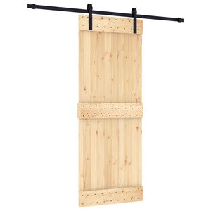 vidaXL Преплъзваща се врата Естествено и черно 80 x 210 cm