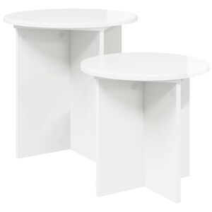 vidaXL Комплект помощни маси 2 бр. Бял гланц &Oslash; 45 x 45 см