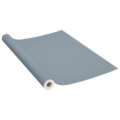 vidaXL Самозалепващо фолио за мебели, сиво, 500х90 см, PVC