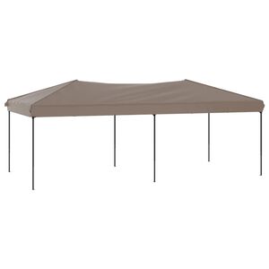 vidaXL Сгъваема парти шатра, таупе, 3x6 м