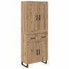 vidaXL Висок шкаф с чекмедже Дъб 69,5 x 34 x 180 см Инженерно дърво