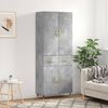 vidaXL Висок шкаф, бетонно сив, 69,5x34x180 см, инженерно дърво