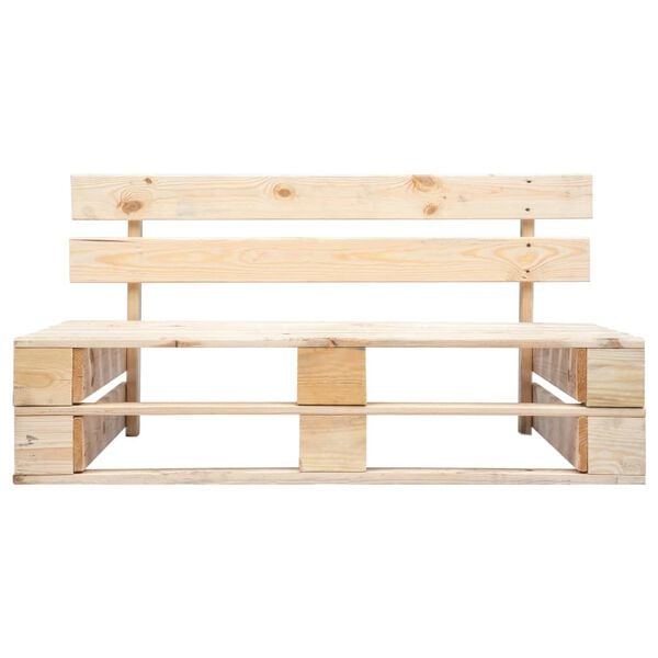 vidaXL Градински палетен диван с червени възглавници, борово дърво