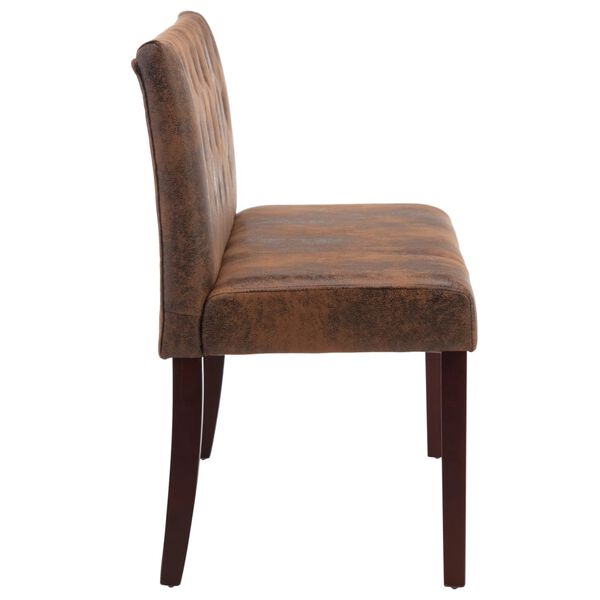 vidaXL Пейка, 120 см, кафява, изкуствен велур