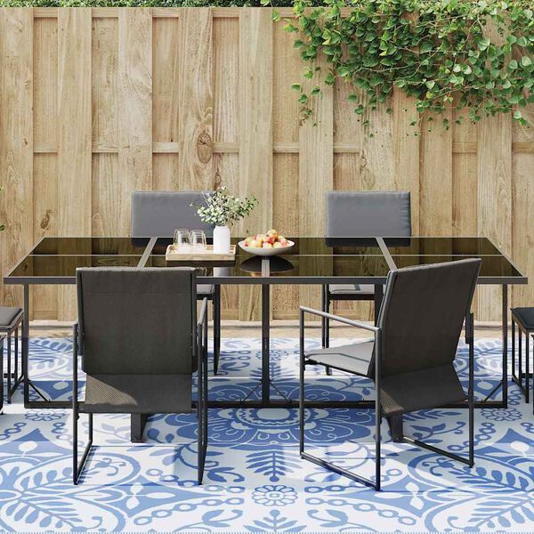 vidaXL Външен килим Флорален ARAKIL Бебешко синьо и бяло 400 &times; 300 cm