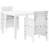 vidaXL Комплект за хранене в градината 3 pcs Бяло Полипропилен