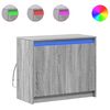 vidaXL Сайдборд с LED, сив сонома, 72x34x61 см, инженерно дърво