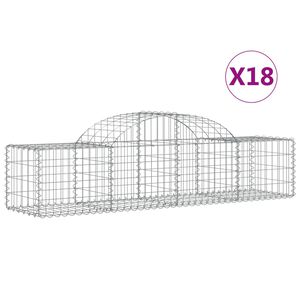 vidaXL Габионни кошници арка 18 бр 200x50x40/60 см поцинковано желязо
